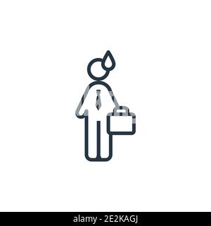 Quit outline vector icon. Thin line black quit icon, flat vector simple element illustration from editable job resume concept isolated stroke on white Stock Vector