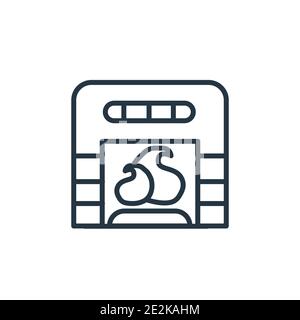 Furnace outline vector icon. Thin line black furnace icon, flat vector simple element illustration from editable electronic devices concept isolated o Stock Vector