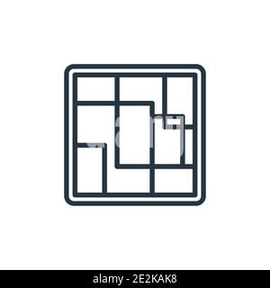 Board game blocks outline vector icon. Thin line black board game blocks icon, flat vector simple element illustration from editable entertainment con Stock Vector