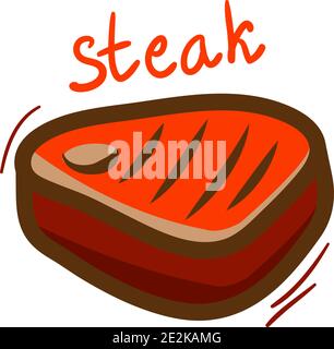 Tasty steak icon isolated on white background. Stock Vector