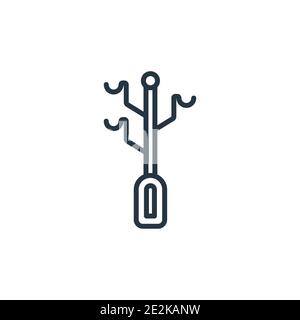 Coat stand outline vector icon. Thin line black coat stand icon, flat vector simple element illustration from editable furniture concept isolated stro Stock Vector