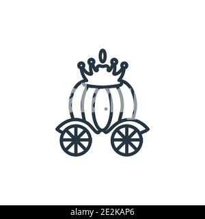 Cinderella carriage outline vector icon. Thin line black cinderella carriage icon, flat vector simple element illustration from editable fairy tale co Stock Vector