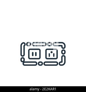 Switch outline vector icon. Thin line black switch icon, flat vector simple element illustration from editable electrian connections concept isolated Stock Vector