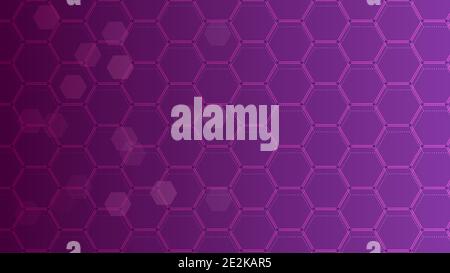 Violet honeycomb mosaic pattern. 80s futuristic techno style background vector illustration Stock Vector