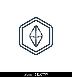 Octahedron outline vector icon. Thin line black octahedron icon, flat vector simple element illustration from editable geometry concept isolated strok Stock Vector