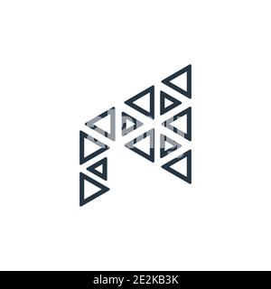 Polygonal megaphone outline vector icon. Thin line black polygonal megaphone icon, flat vector simple element illustration from editable geometry conc Stock Vector