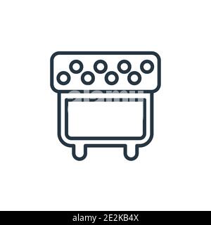Ottoman outline vector icon. Thin line black ottoman icon, flat vector simple element illustration from editable furniture and household concept isola Stock Vector