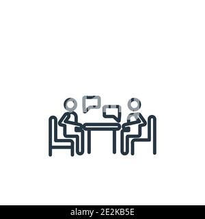 Interview outline vector icon. Thin line black interview icon, flat vector simple element illustration from editable human resources concept isolated Stock Vector