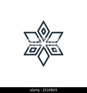 Polygonal star of six points outline vector icon. Thin line black polygonal star of six points icon, flat vector simple element illustration from edit Stock Vector
