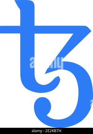 Popular cryptocurrency (altcoin)  icon vector illustration / Tezos[XTZ] Stock Vector