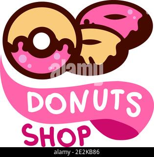 Set of cartoon donuts isolated on white background. Vector illustration Stock Vector
