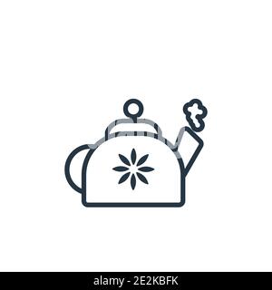 Teapot outline vector icon. Thin line black teapot icon, flat vector simple element illustration from editable gastronomy concept isolated stroke on w Stock Vector