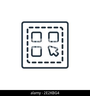 Select all outline vector icon. Thin line black select all icon, flat vector simple element illustration from editable geometry concept isolated strok Stock Vector
