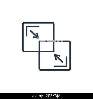 Merge outline vector icon. Thin line black merge icon, flat vector simple element illustration from editable geometric figure concept isolated stroke Stock Vector