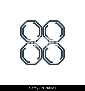 Tile outline vector icon. Thin line black tile icon, flat vector simple element illustration from editable geometric figure concept isolated stroke on Stock Vector