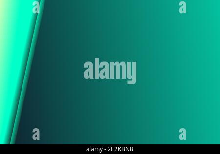 Abstract blue-green background. Diagonal stripes in the corner. Modern laconic design. Minimalistic style. Stock Vector