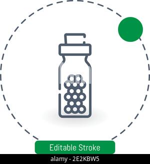 homeopathy vector icon editable stroke outline icons for web and mobile Stock Vector