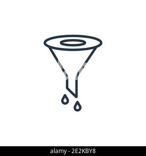 Chemistry funnel outline vector icon. Thin line black chemistry funnel icon, flat vector simple element illustration from editable education concept i Stock Vector