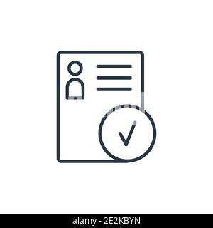 Registered outline vector icon. Thin line black registered icon, flat vector simple element illustration from editable education concept isolated on w Stock Vector