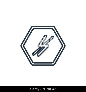 Flash off outline vector icon. Thin line black flash off icon, flat vector simple element illustration from editable electronic stuff fill concept iso Stock Vector