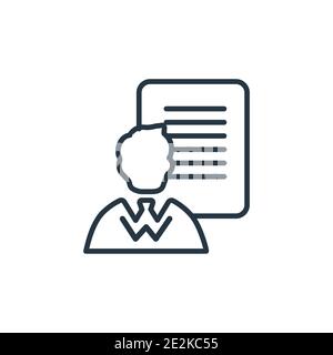 Agent script outline vector icon. Thin line black agent script icon, flat vector simple element illustration from editable general concept isolated st Stock Vector