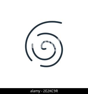 Spiral outline vector icon. Thin line black spiral icon, flat vector simple element illustration from editable geometric figure concept isolated strok Stock Vector