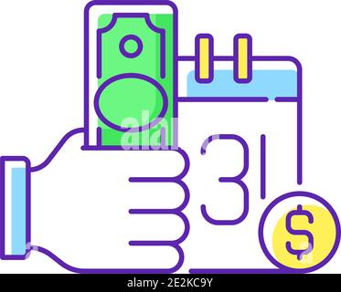Payday loan RGB color icon Stock Vector