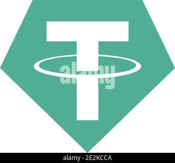 Popular cryptocurrency (altcoin)  icon vector illustration / Tether[USDT] Stock Vector
