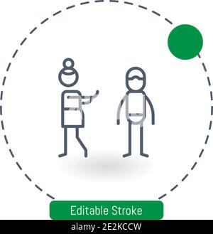 rejected vector icon editable stroke outline icons for web and mobile Stock Vector