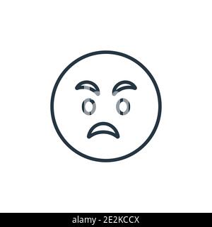 Pouting emoji outline vector icon. Thin line black pouting emoji icon, flat vector simple element illustration from editable emoji concept isolated on Stock Vector
