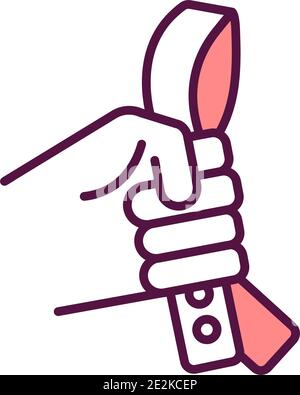 Physical punishment RGB color icon Stock Vector