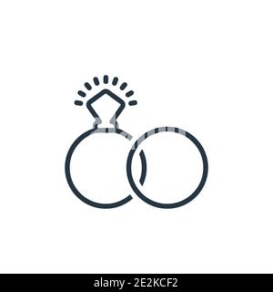 Interlocking rings outline vector icon. Thin line black interlocking rings icon, flat vector simple element illustration from editable general concept Stock Vector