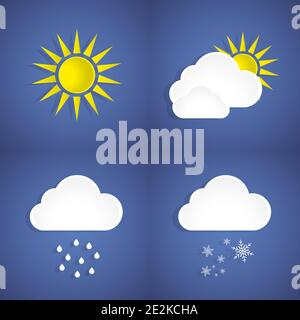 Set of weather vector icons in gradient color. Eps10 Stock Vector