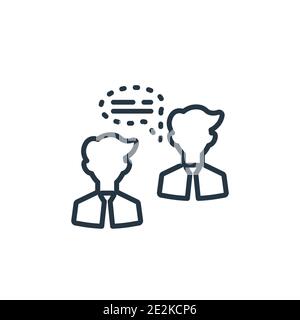 Job interview outline vector icon. Thin line black job interview icon, flat vector simple element illustration from editable general concept isolated Stock Vector