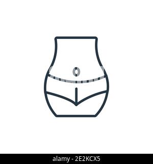 Waist outline vector icon. Thin line black waist icon, flat vector simple element illustration from editable gym and fitness concept isolated stroke o Stock Vector