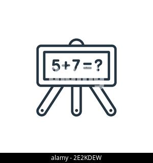 Math class outline vector icon. Thin line black math class icon, flat vector simple element illustration from editable education concept isolated on w Stock Vector