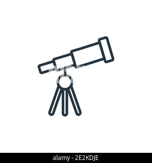 Telescope outline vector icon. Thin line black telescope icon, flat vector simple element illustration from editable education concept isolated stroke Stock Vector