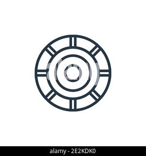 Game chips outline vector icon. Thin line black game chips icon, flat vector simple element illustration from editable entertainment concept isolated Stock Vector