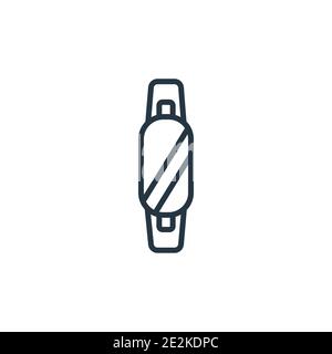 Smartband outline vector icon. Thin line black smartband icon, flat vector simple element illustration from editable electronic devices concept isolat Stock Vector