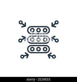 Data aggregation outline vector icon. Thin line black data aggregation icon, flat vector simple element illustration from editable general concept iso Stock Vector