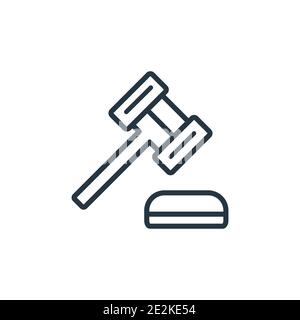 Auction outline vector icon. Thin line black auction icon, flat vector simple element illustration from editable gdpr concept isolated stroke on white Stock Vector