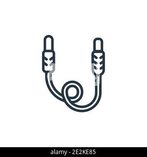 Sound cable outline vector icon. Thin line black sound cable icon, flat vector simple element illustration from editable electronic devices concept is Stock Vector
