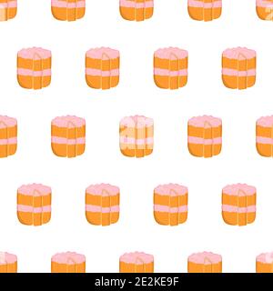 Hand drawn cake seamless pattern for paper design. Holiday background. Wallpaper, wrapping paper, textile, fabric print. Stock Vector
