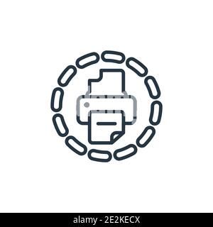 Print outline vector icon. Thin line black print icon, flat vector simple element illustration from editable electrian connections concept isolated on Stock Vector