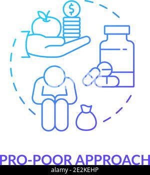 Pro poor approach concept icon Stock Vector