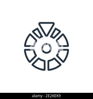 Color wheel outline vector icon. Thin line black color wheel icon, flat vector simple element illustration from editable geometry concept isolated str Stock Vector