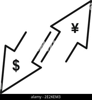 Trade war actions icon, outline style Stock Vector