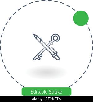 keywords vector icon editable stroke outline icons for web and mobile Stock Vector