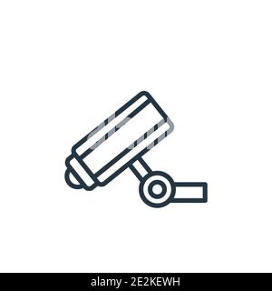 Video surveillance outline vector icon. Thin line black video surveillance icon, flat vector simple element illustration from editable electronic devi Stock Vector