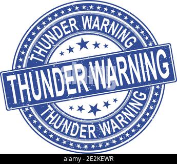 thunder warning grunge rubber stamp on white background, vector illustration Stock Vector